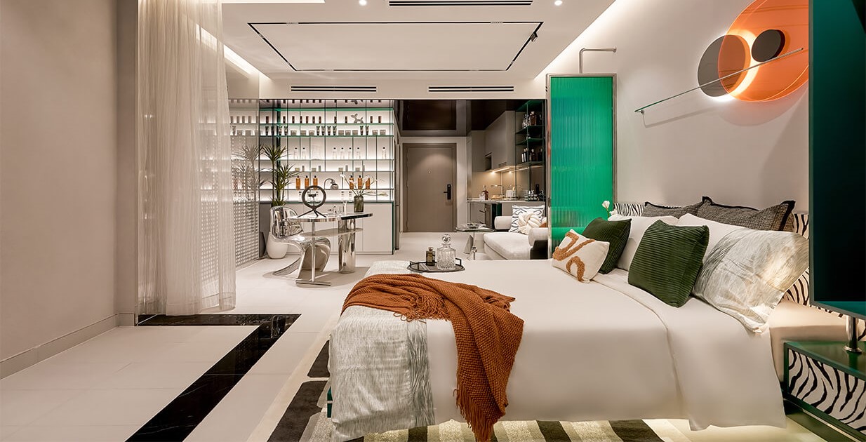 không gian phòng ngủ căn 1 phòng ngủ SKY VENUE