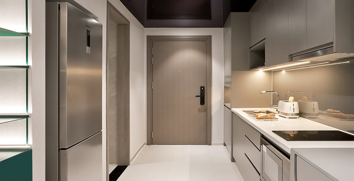 không gian phòng bếp căn 1 phòng ngủ SKY VENUE