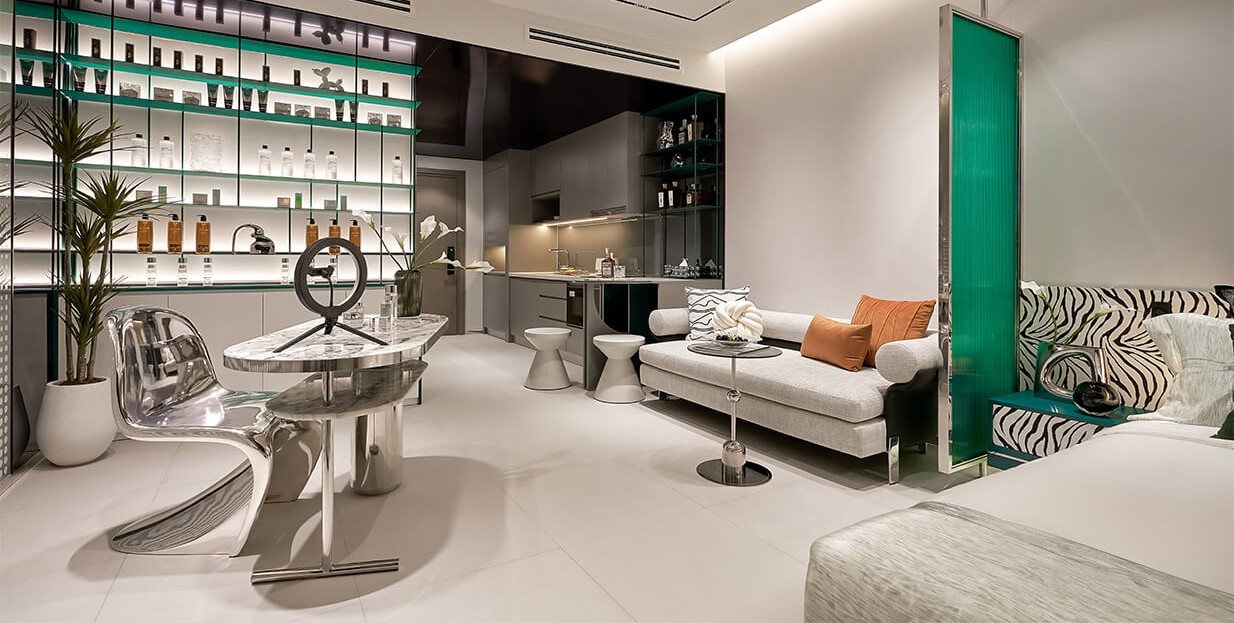 không gian phòng khách căn 1 phòng ngủ SKY VENUE
