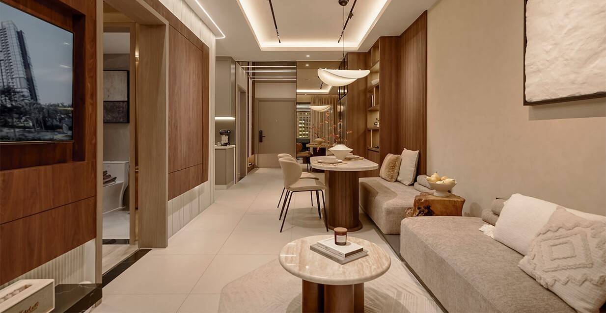 phòng khách căn hộ 3PN - 2 WC SKY VENUE