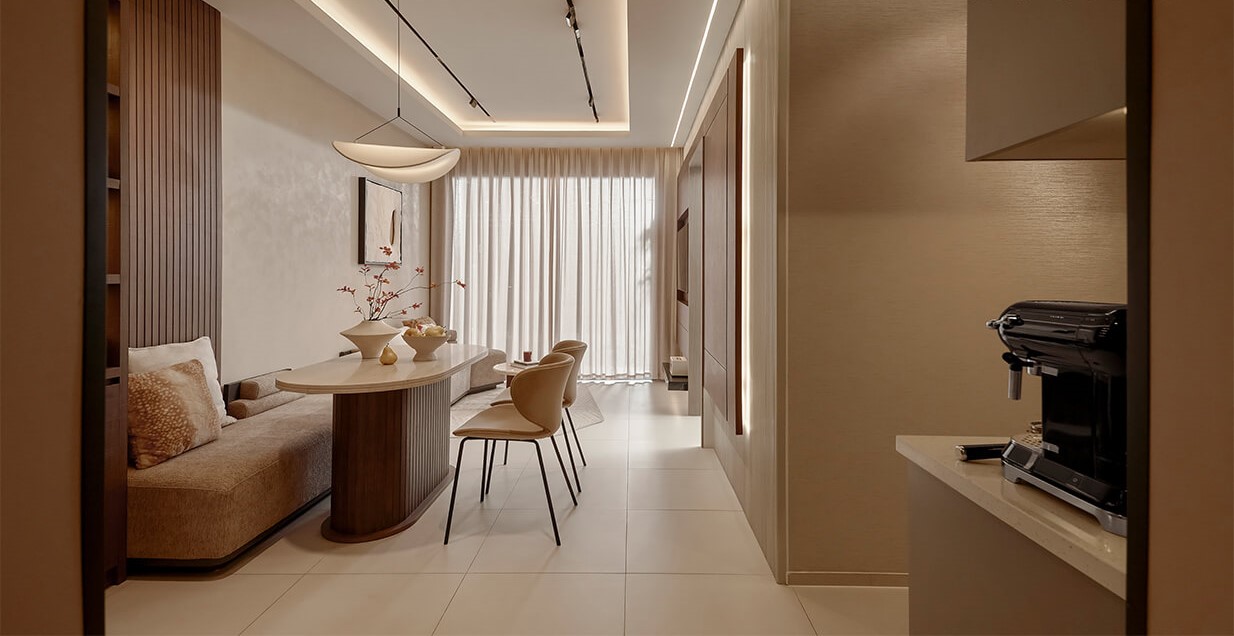 phòng khách căn hộ 3PN - 2 WC SKY VENUE