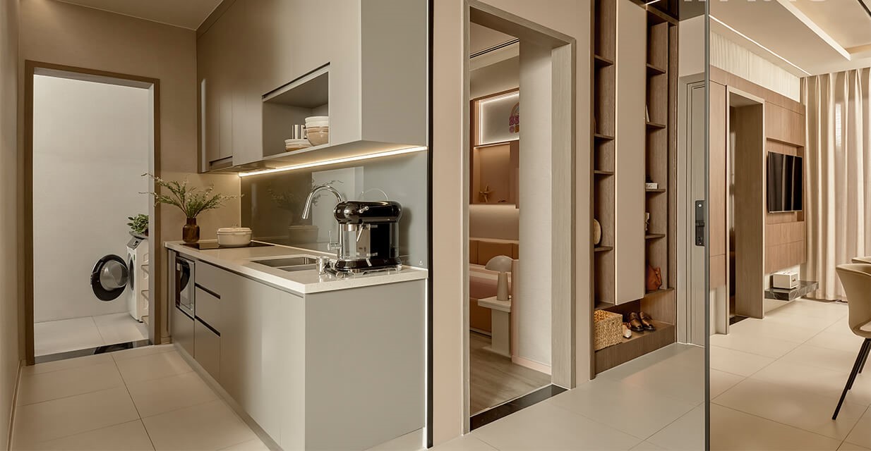 không gian bếp căn 3PN - 2WC SKY VENUE